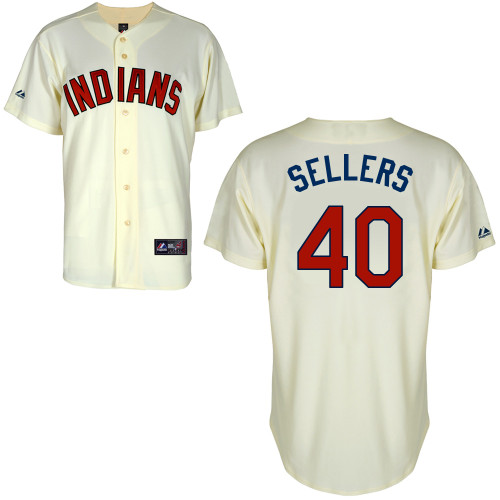 Justin Sellers #40 Youth Baseball Jersey-Cleveland Indians Authentic Alternate 2 White Cool Base MLB Jersey